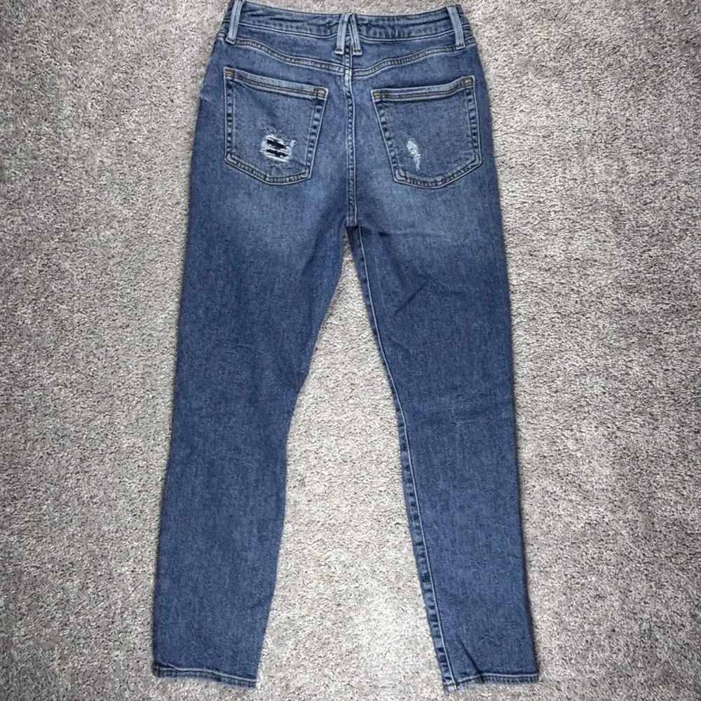 Forever 21 Womens High Rise Skinny Distressed‎ Button Fly Blue Jeans Size 28